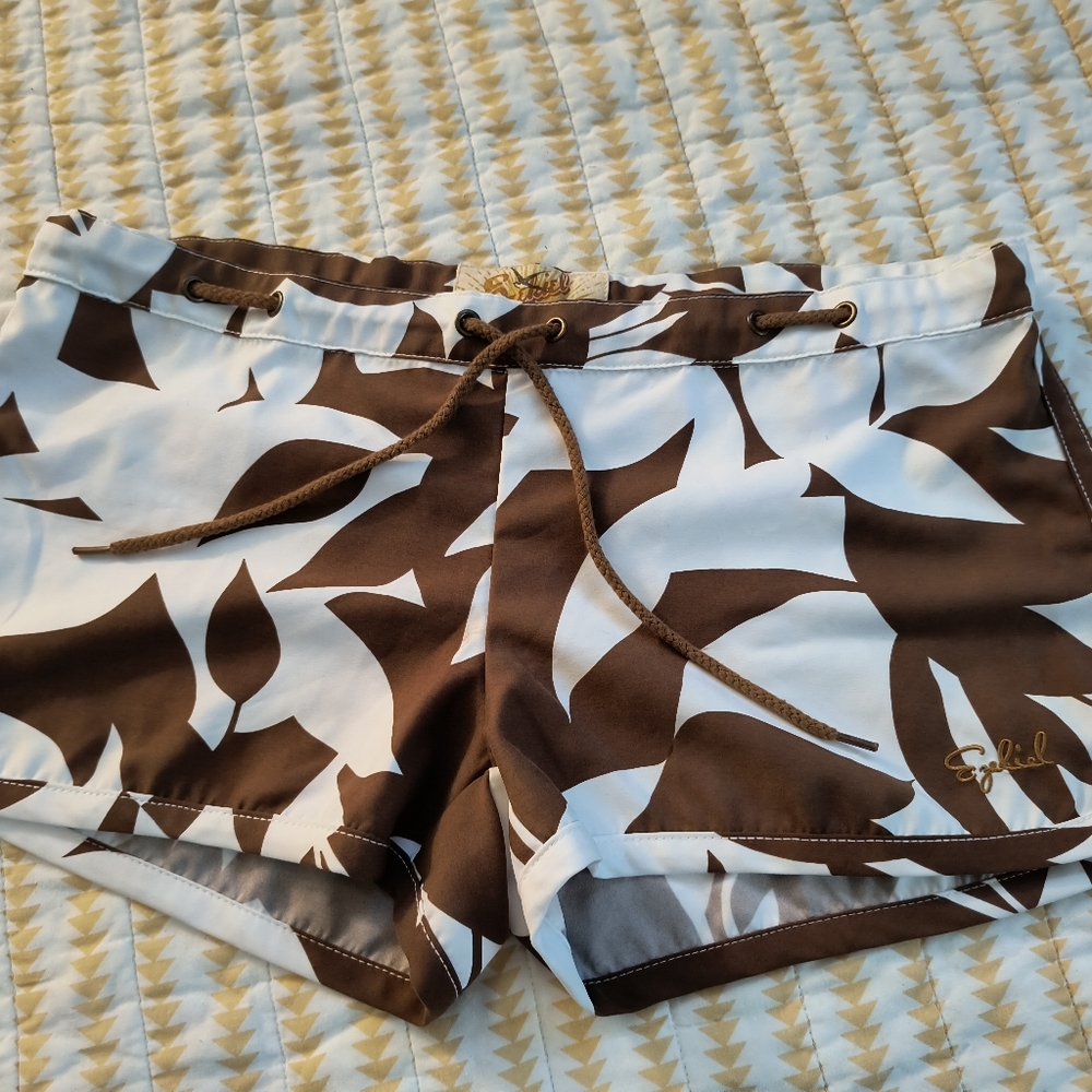 Tropical print board shorts